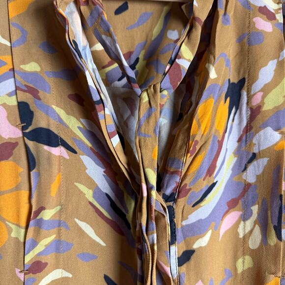 Reiss Elisa Floral Printed Tie Neck Viscose Preppy Long Sleeve Blouse Size 8 - Picture 15 of 15